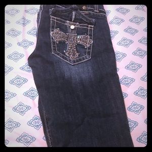 Dark wash Bermuda shorts